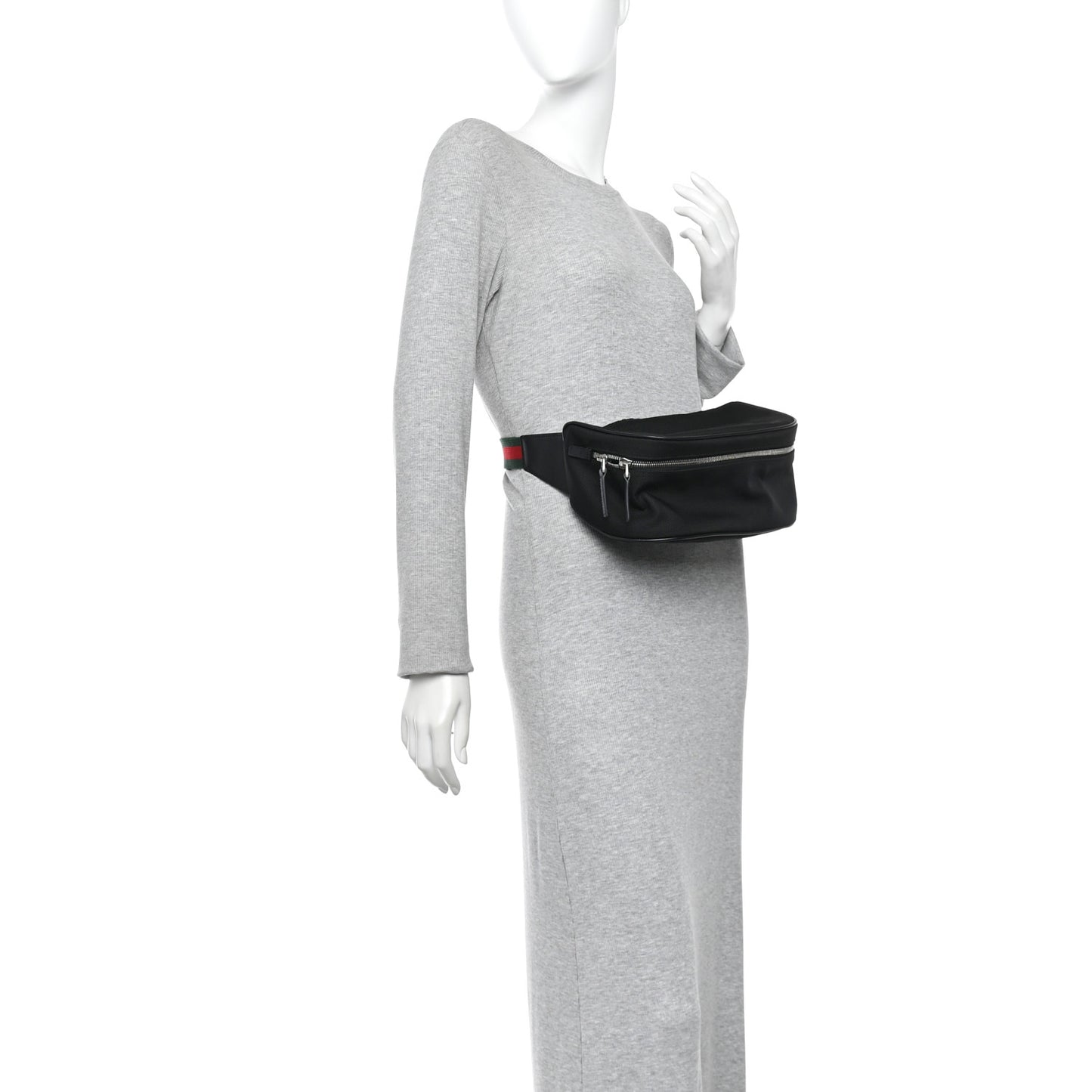 Techno Canvas Web Large Belt Bag Black