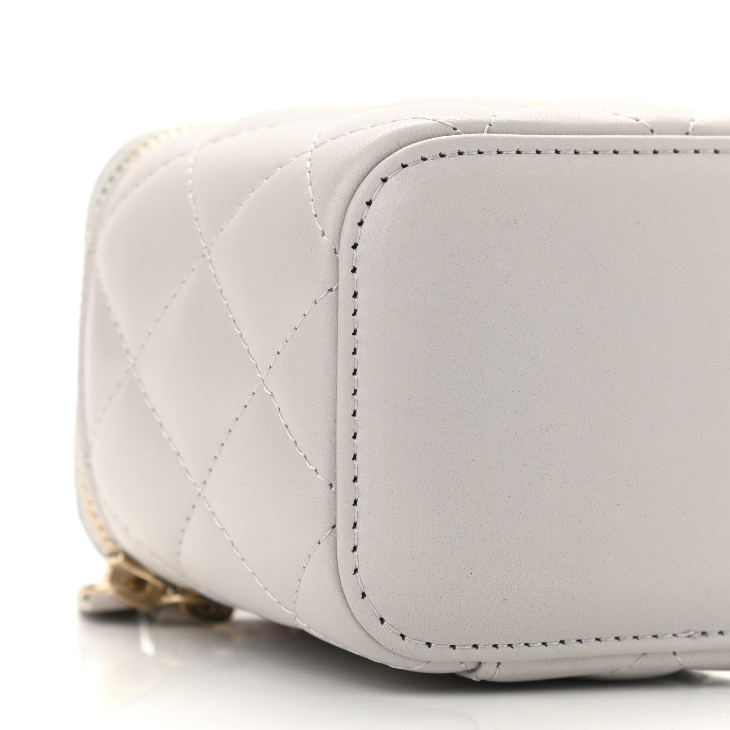 Chanel Lambskin Quilted Top Handle Mini Vanity Case With Chain Grey 9 of 11