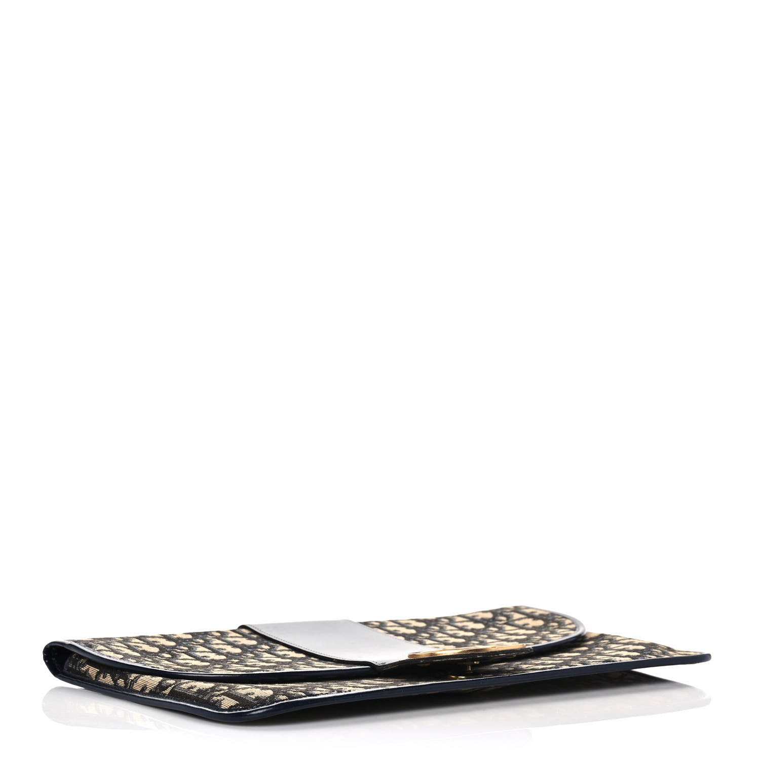 Christian Dior Monogram Flap Clutch Navy Blue 5 of 9