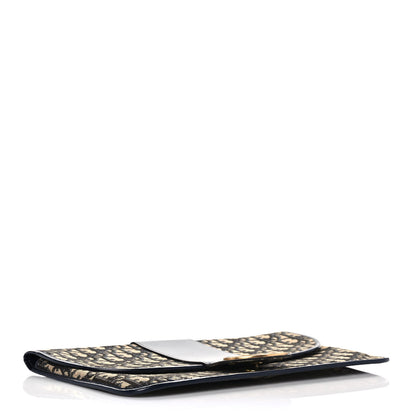 Christian Dior Monogram Flap Clutch Navy Blue 5 of 9