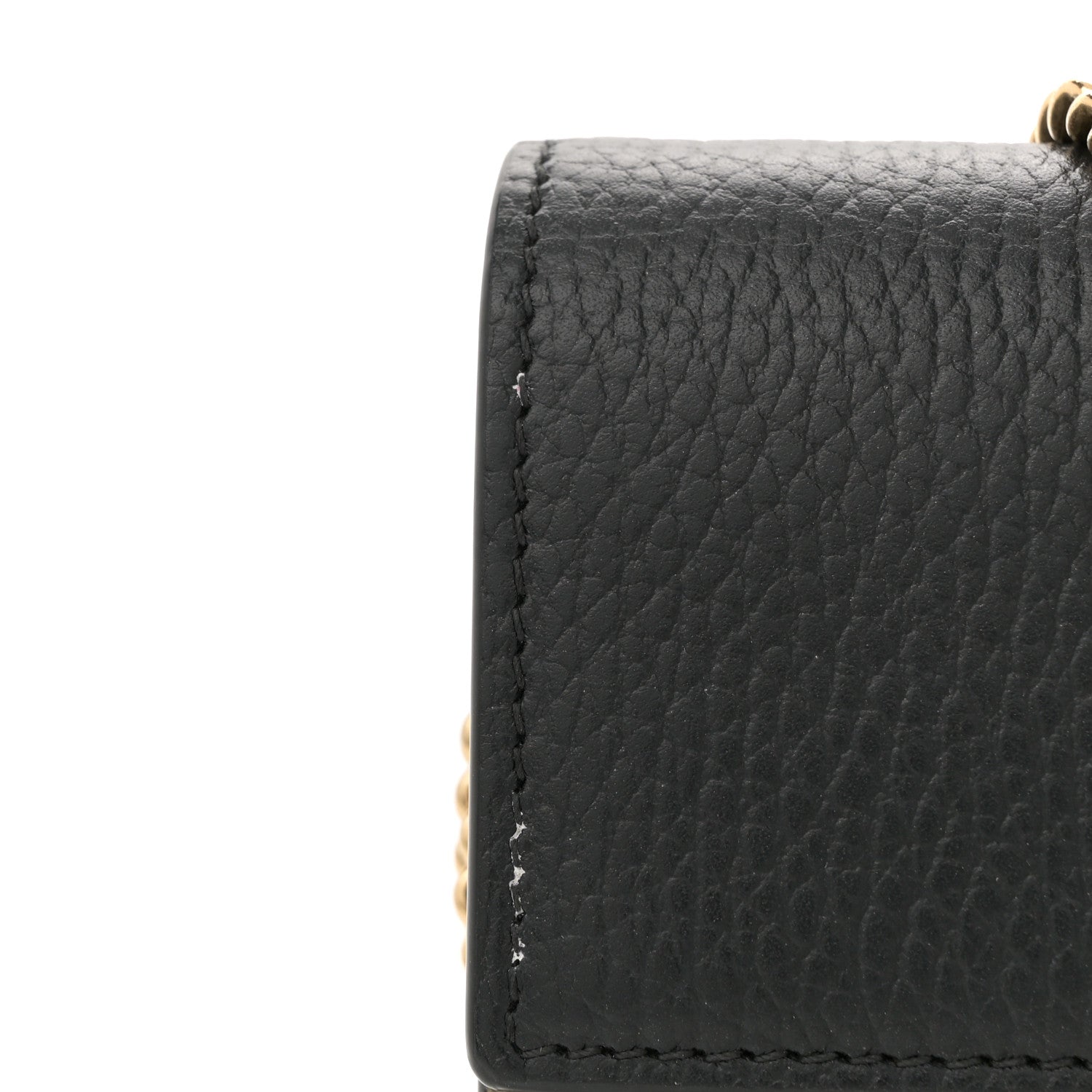 Gucci Dollar Calfskin GG Supreme Monogram Petite GG Marmont Wallet Chain Bag Black Beige Ebony 11 of 13