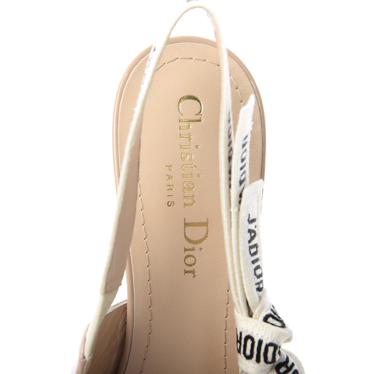 Patent Ribbon J'Adior Slingback 65mm Pumps 37.5 Nude