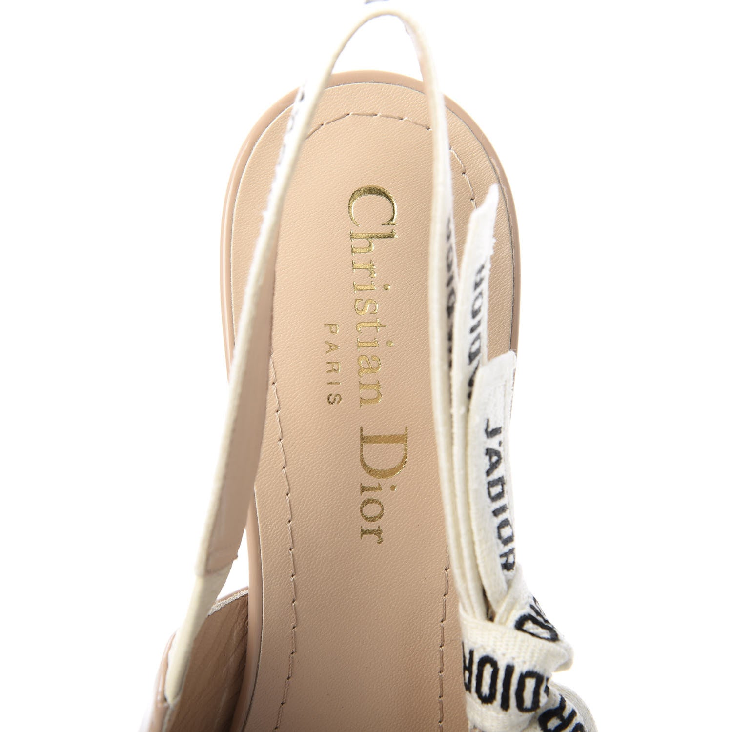 Christian Dior Patent Ribbon J'Adior Slingback 65mm Pumps 37.5 Nude 6 of 10