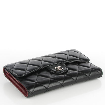 Chanel Lambskin Quilted Large Flap Wallet Black 4 of 8