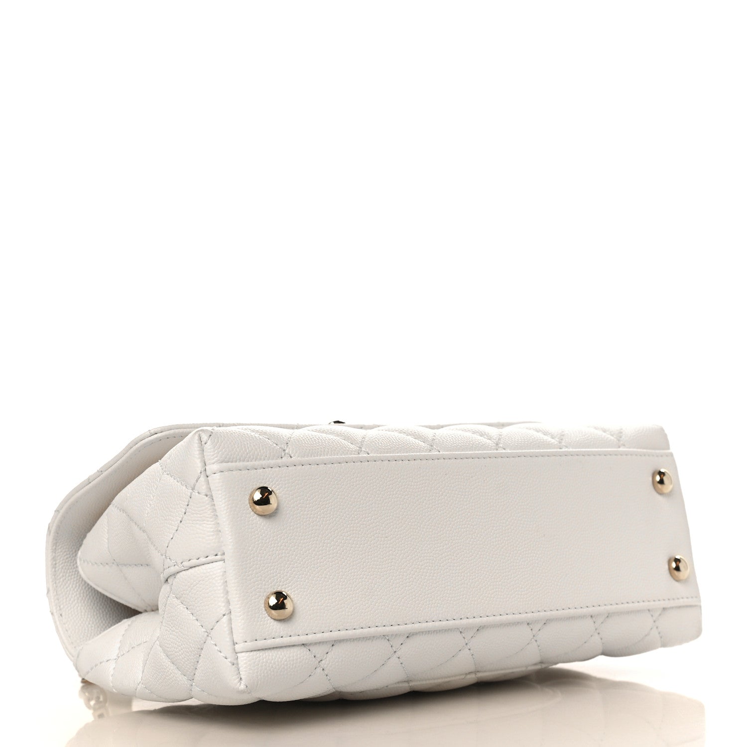 Chanel Caviar Quilted Mini Coco Handle Flap White 4 of 11