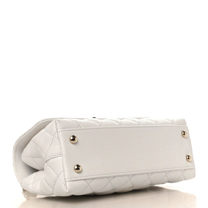 Chanel Caviar Quilted Mini Coco Handle Flap White 4 of 11