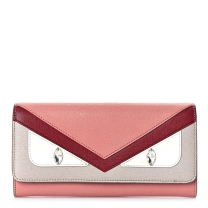 Fendi Vitello Elite Crystal Eye Monster Continental Wallet on Chain Grigio Polvere Ribes Multicolor 1 of 13