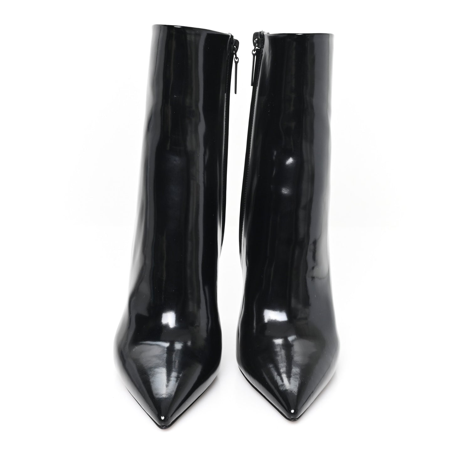 Glazed Calfskin Opyum Ankle Boots 40 Black