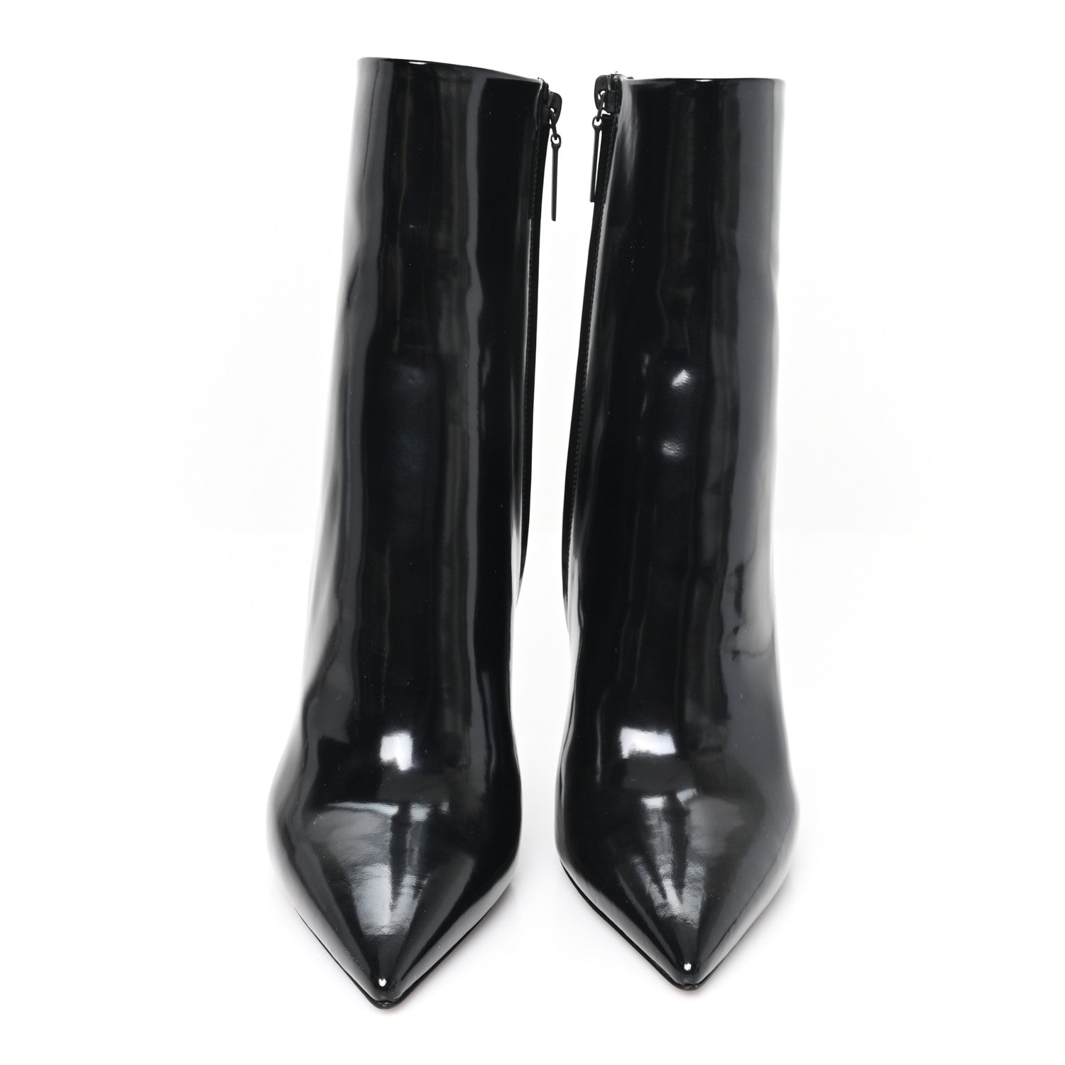 Saint Laurent Glazed Calfskin Opyum Ankle Boots 40 Black 3 of 9