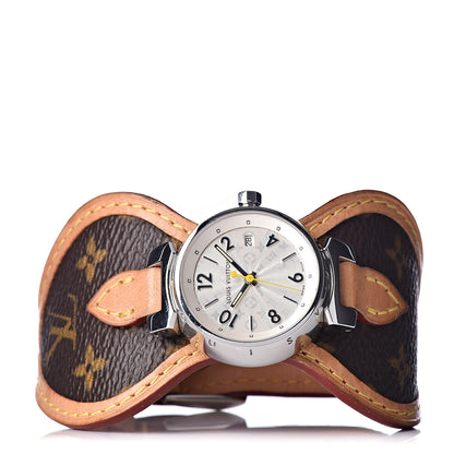 Louis Vuitton Stainless Steel Monogram 28mm Tambour Quartz Watch 3 of 8