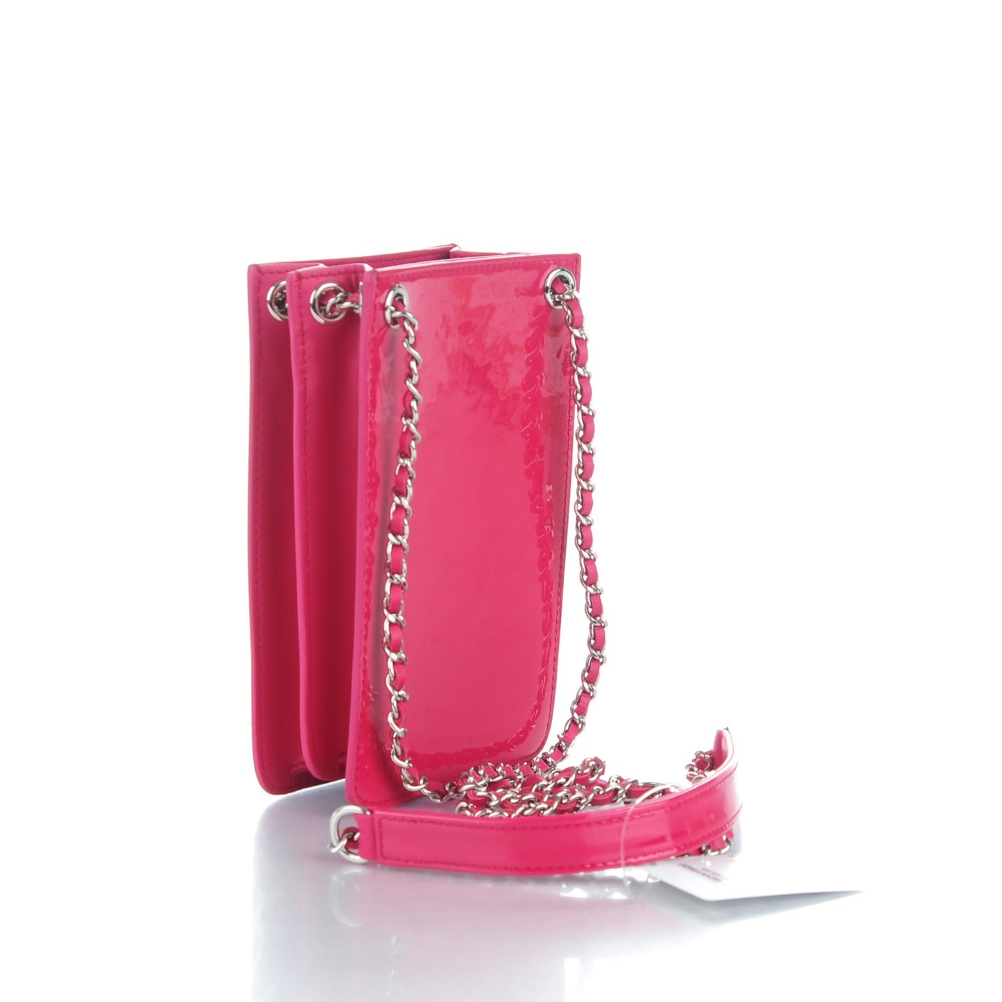 Patent Crossbody CC Phone Holder Dark Pink
