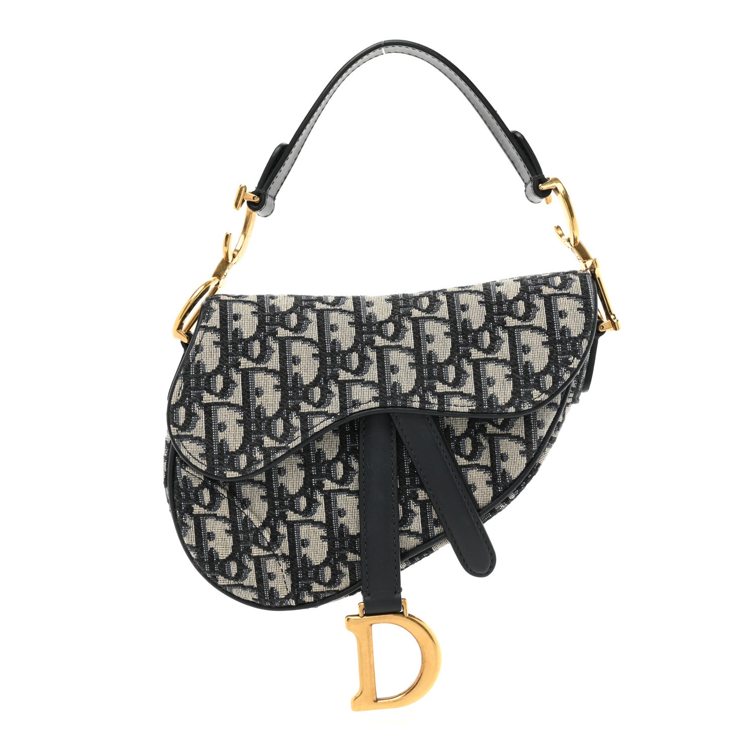 Christian Dior Oblique Mini Saddle Bag Blue 1 of 9