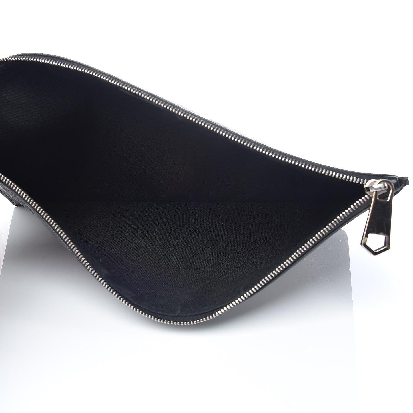 Textured Coated Canvas Rottweiler Print Large Cosmetic Pouch Black