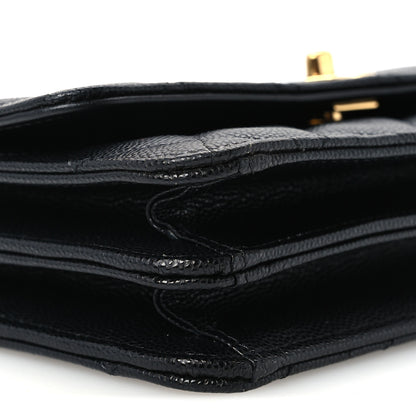 Chanel Shiny Caviar Quilted Flap Charm Wallet On Chain WOC Black 10 of 12