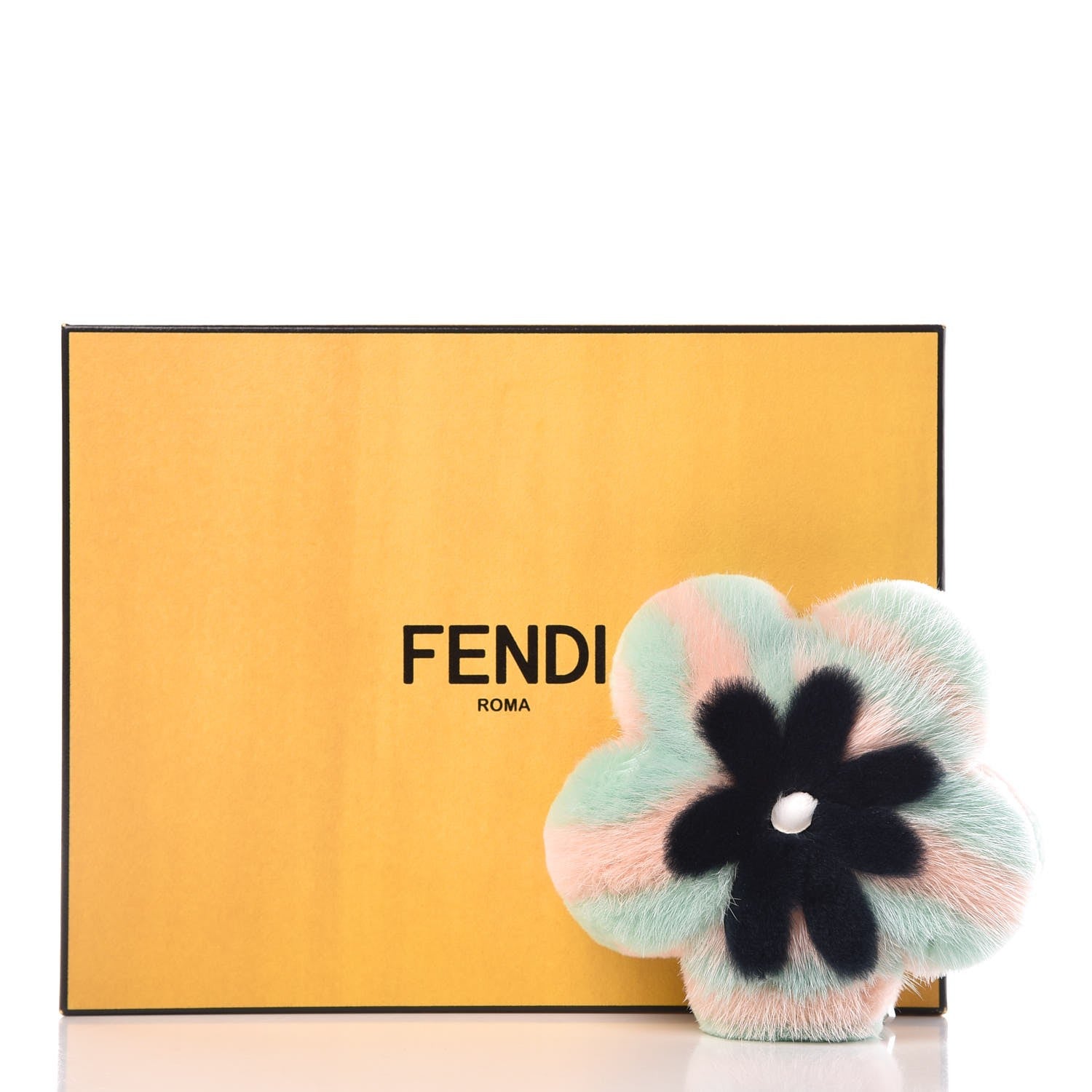 Fendi Mink Fur Vitello Dolce Pequin Flowerland Bag Charm Nausica Medea 5 of 5