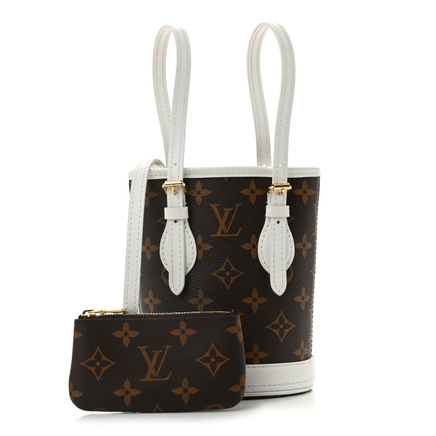 Louis Vuitton Monogram LV Match Nano Bucket Bag White 1741127