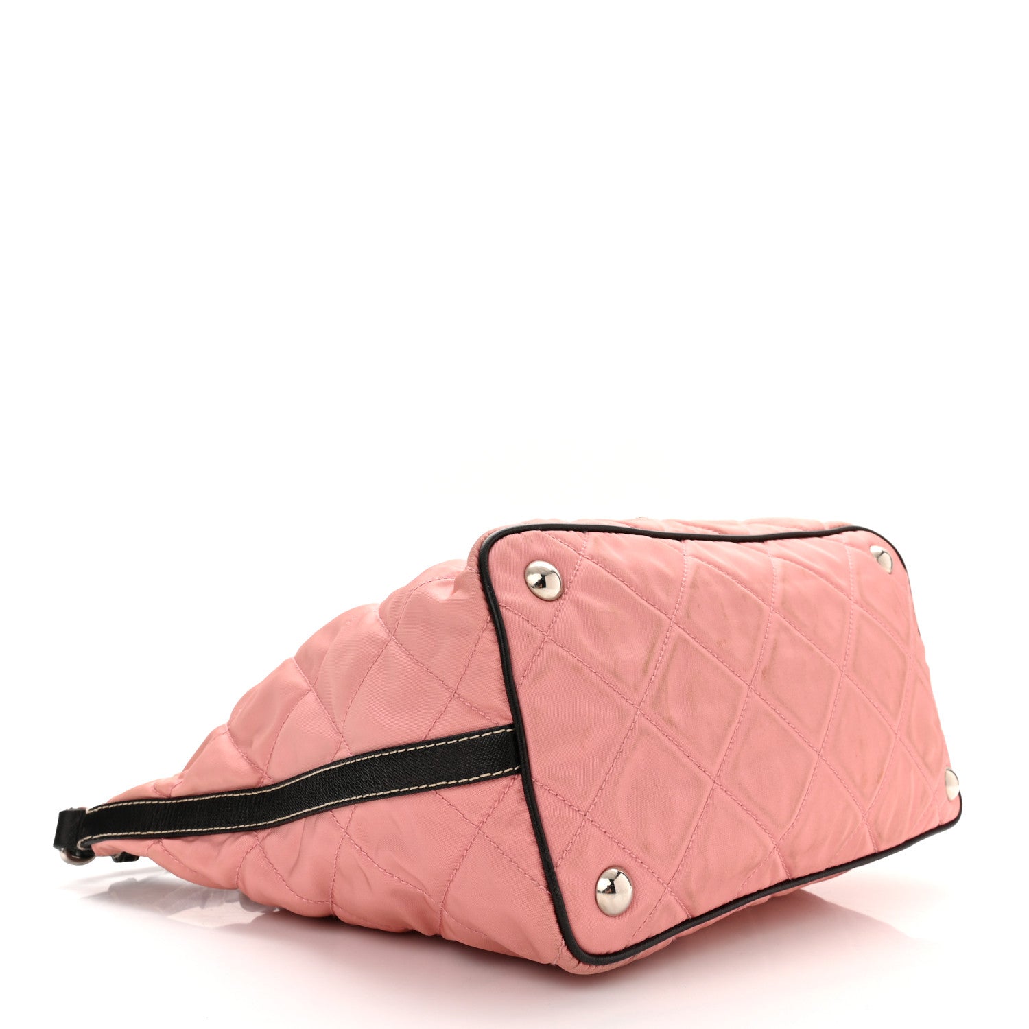 Prada Tessuto Nylon Impuntutato Quilted Shoulder Bag Rosa Black 4 of 11