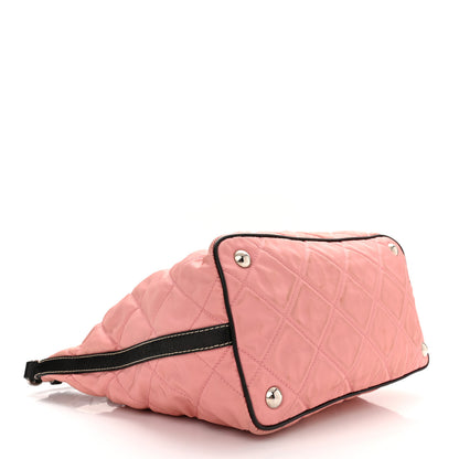 Prada Tessuto Nylon Impuntutato Quilted Shoulder Bag Rosa Black 4 of 11