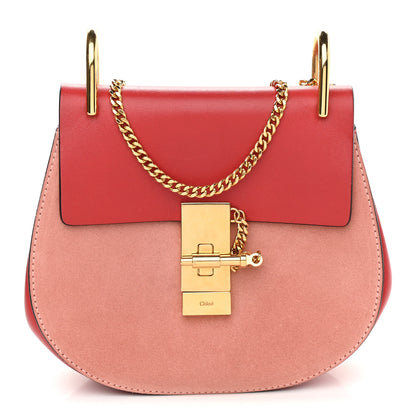 Chloe Lambskin Suede Calfskin Mini Drew Shoulder Bag Poppy 1 of 8