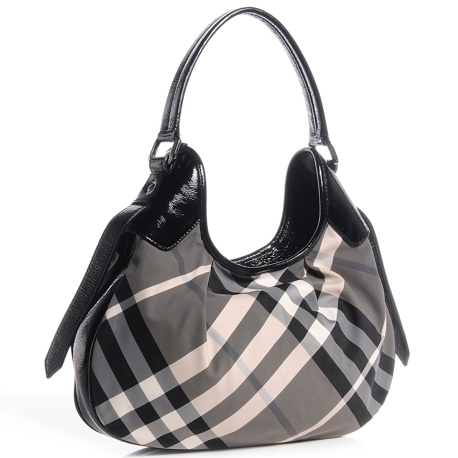 Burberry Beat Check Small Brooklyn Hobo Black 3 of 10