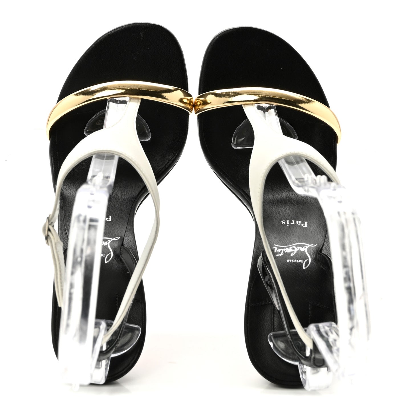 Nappa Patent Athina 100 Sandals 39 White Gold Black
