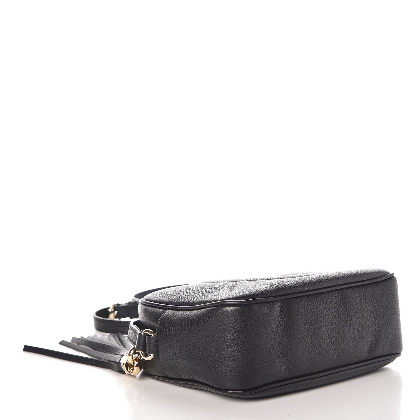 Pebbled Calfskin Small Soho Disco Bag Black