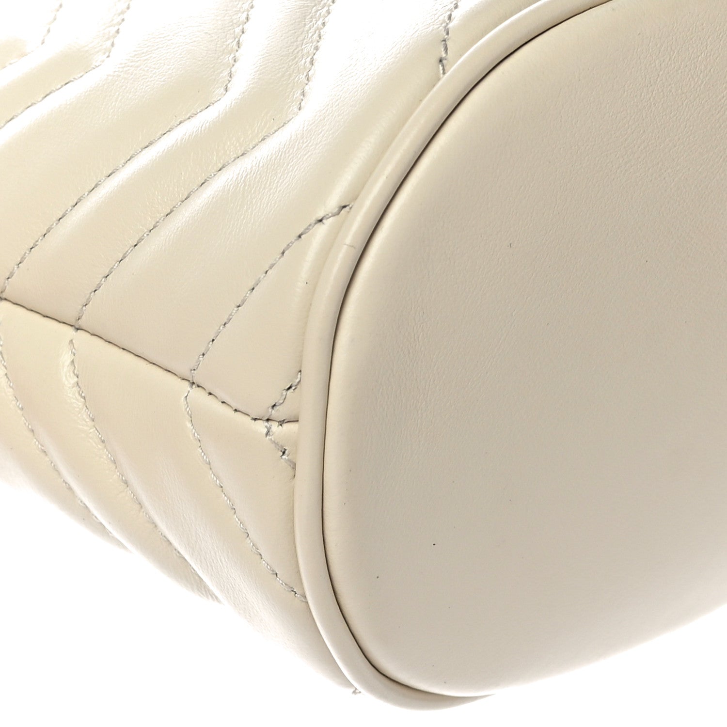 Gucci Calfskin Matelasse Mini GG Marmont 2.0 Bucket Bag White 8 of 11