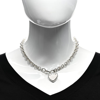 Tiffany Sterling Silver Return To Tiffany Love Heart Lock Pendant Necklace 2 of 4