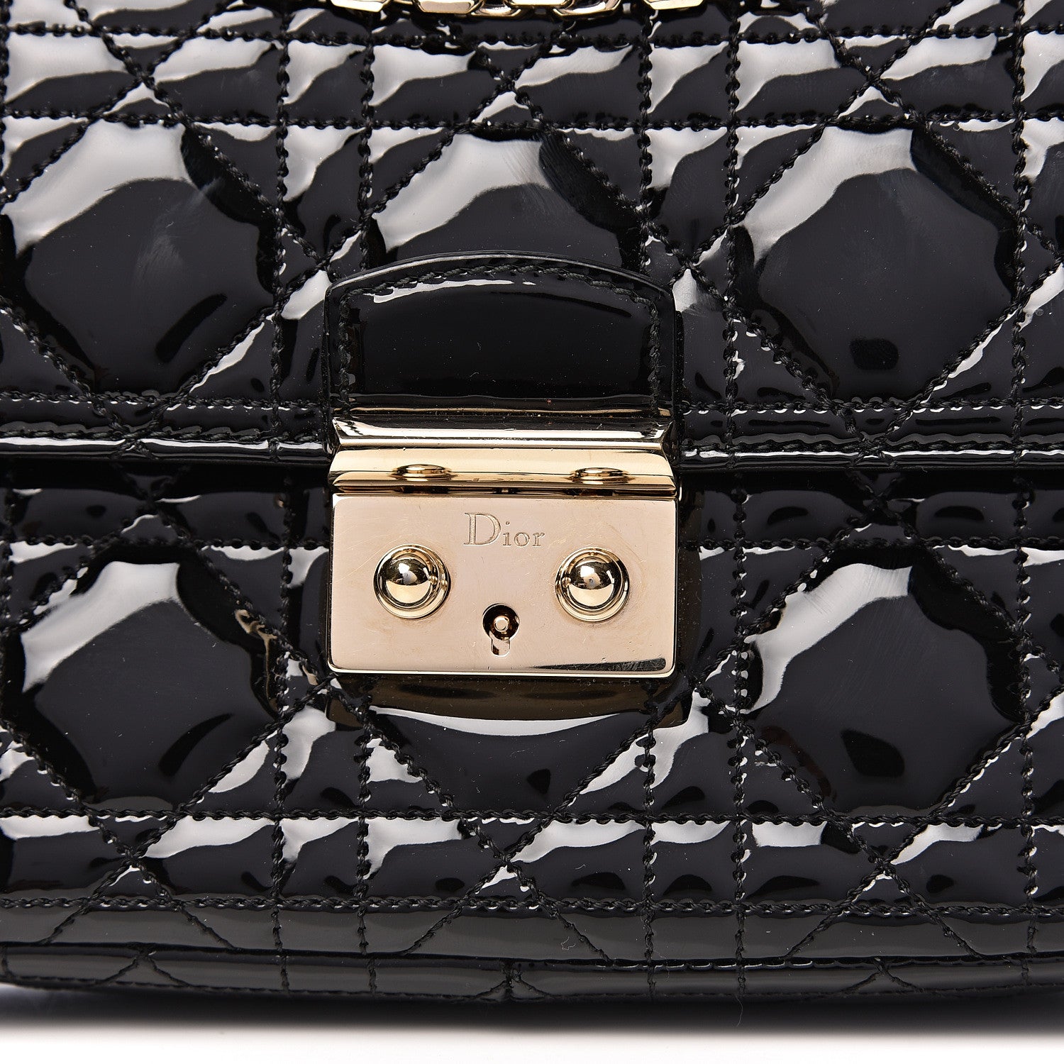 Christian Dior Patent Cannage Miss Dior Promenade Pouch Black 10 of 13