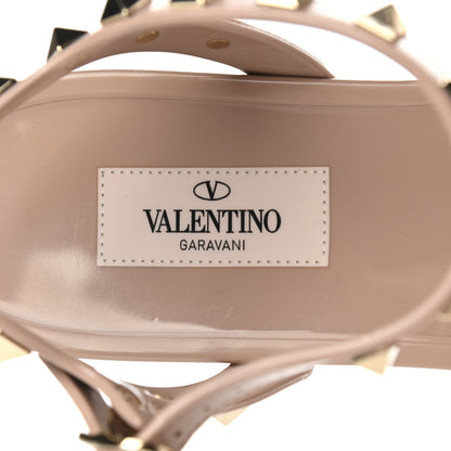 Valentino Garavani PVC Jelly Rockstud Caged Sandals 40 Poudre 7 of 10