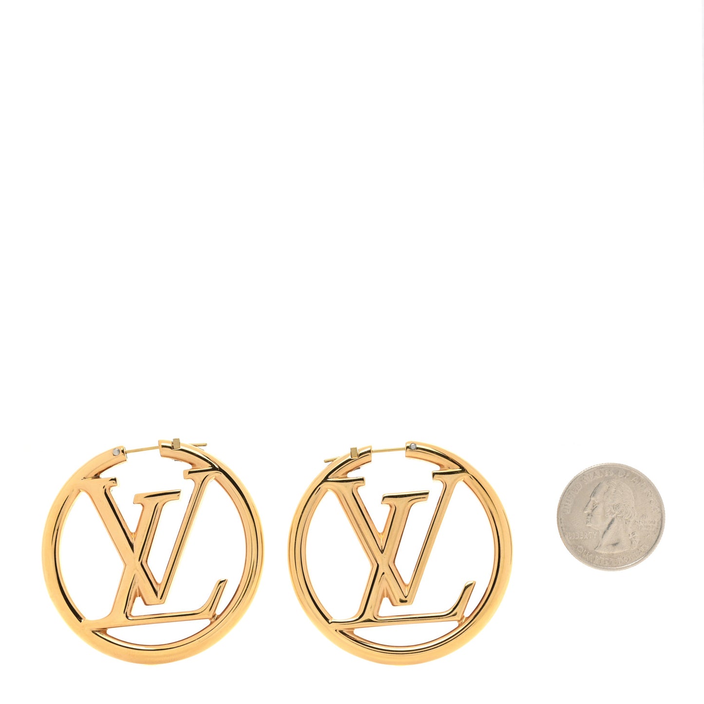 Metal Louise Hoop Earrings Gold