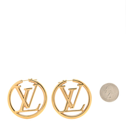 Louis Vuitton Metal Louise Hoop Earrings Gold 2 of 5