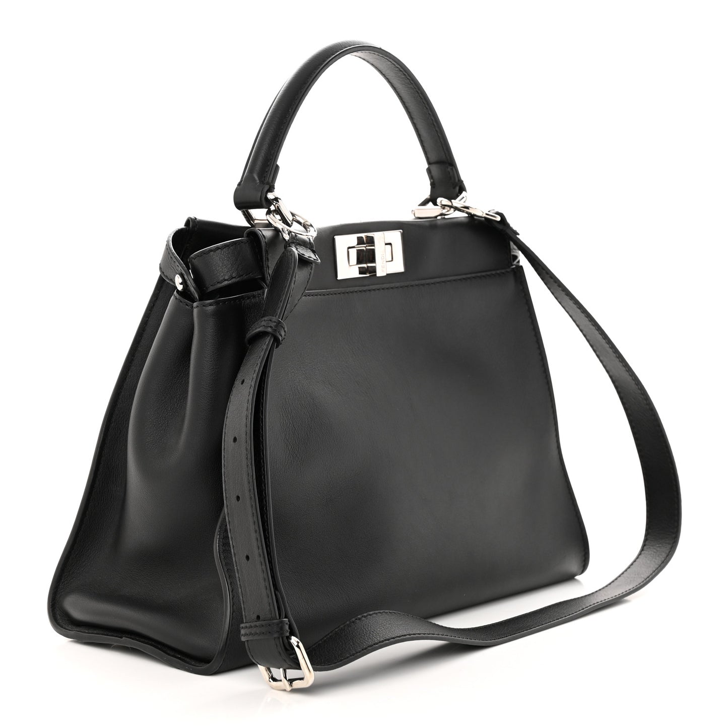 Vitello Seta Snakeskin Crocodile Monster Eyes Medium Peekaboo Iconic Satchel Black Girasole