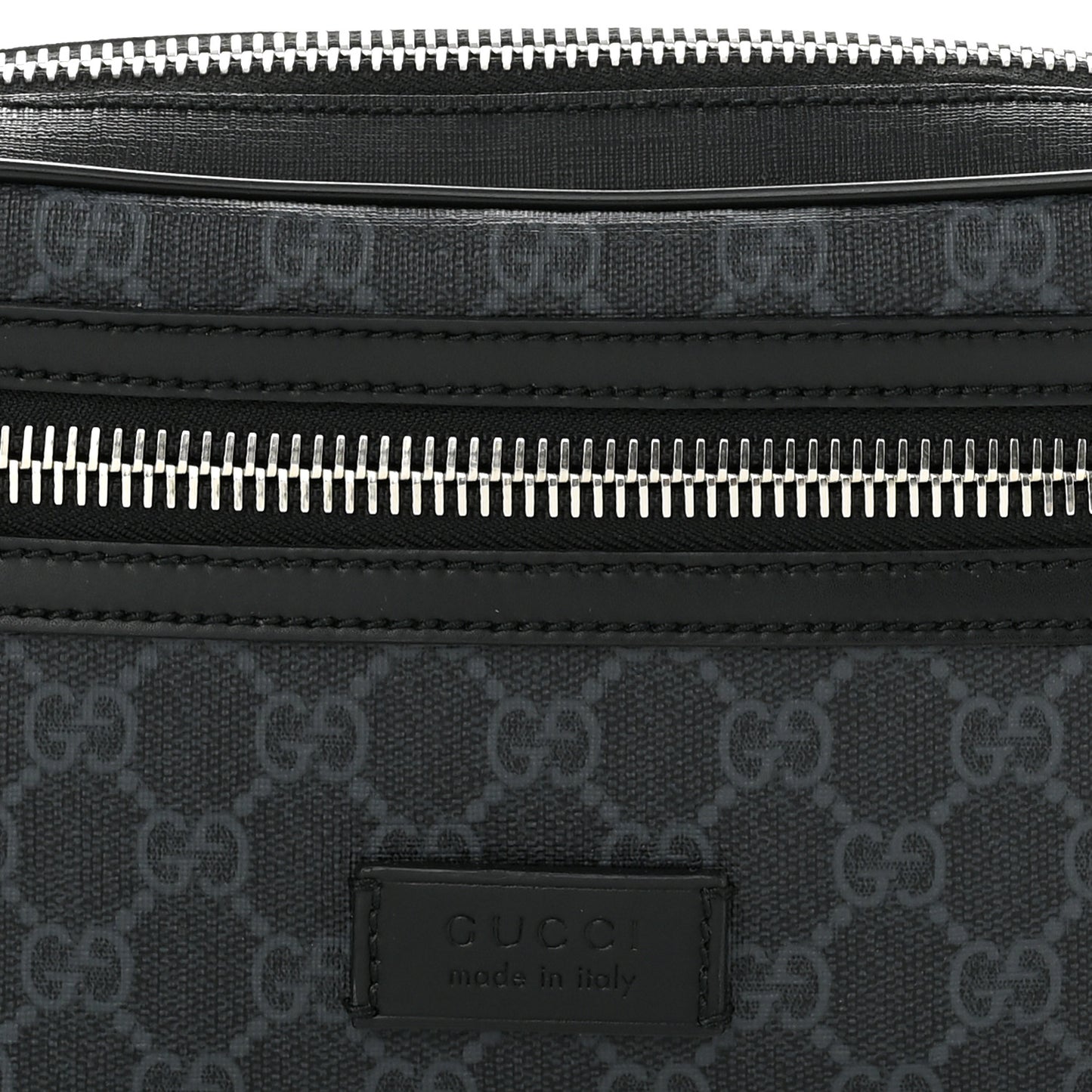 Soft GG Supreme Monogram Web Belt Bag Black Grey