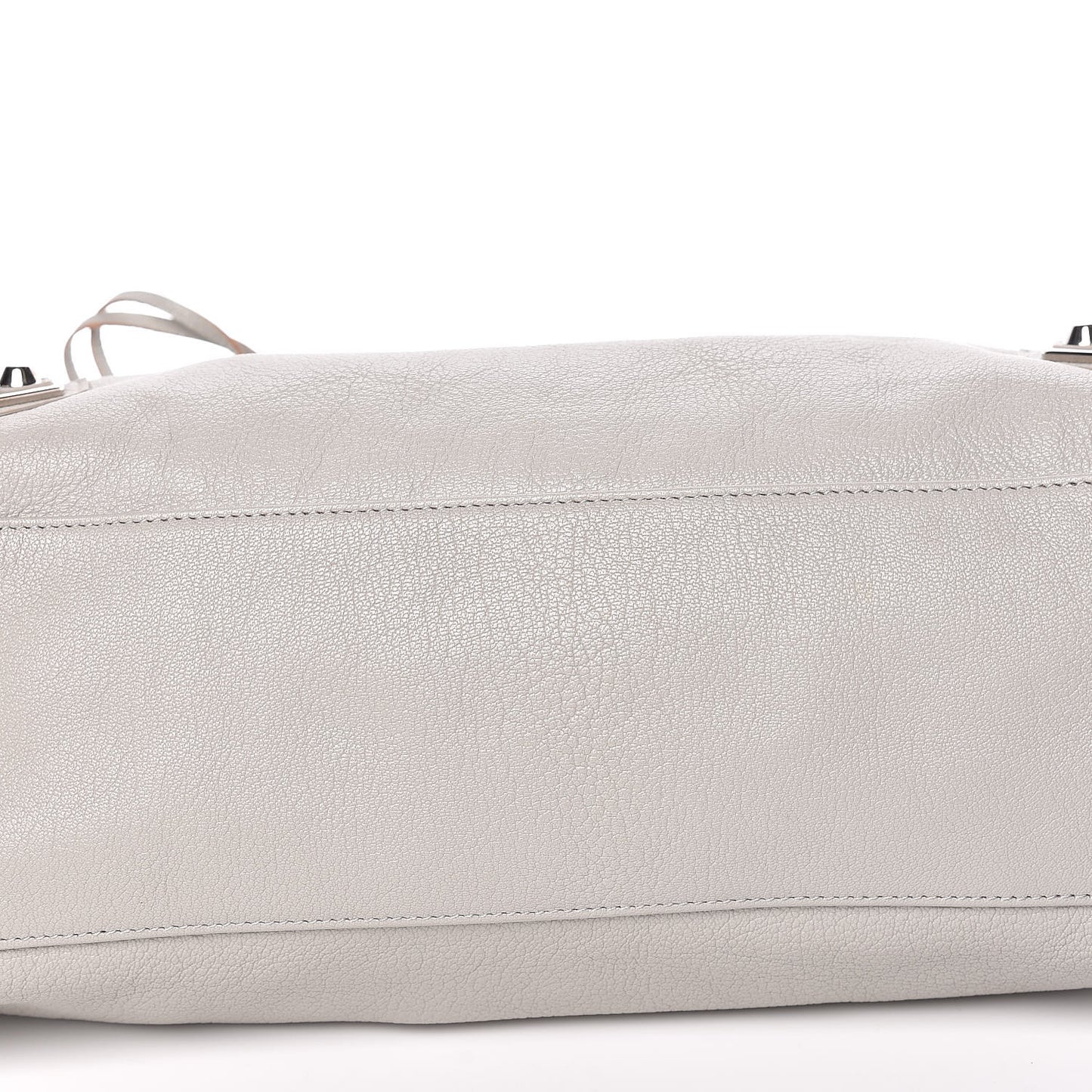 Chevre Silver Metallic Edge Hardware City Gris Glace