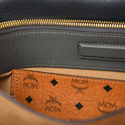 MCM Grained Calfskin Medium Milla Tote Phantom Grey 5 of 9