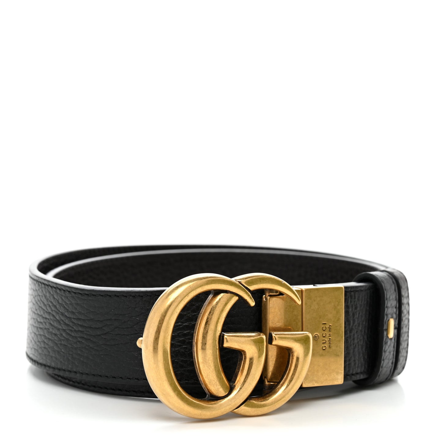 Dollar Calfskin Double G Reversible 37mm Belt 90 36 Black New Acero