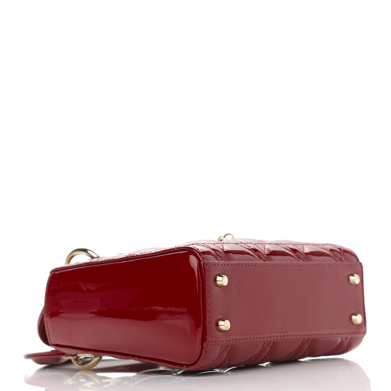 Christian Dior Patent Cannage Mini Lady Dior Red 4 of 10