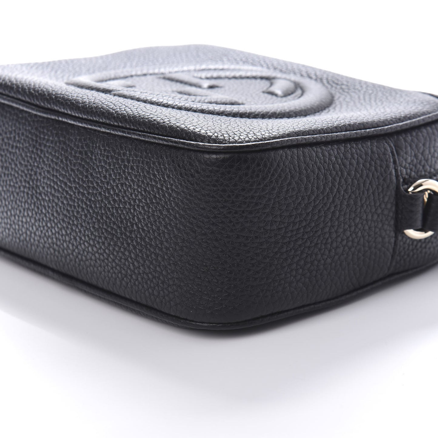Pebbled Calfskin Small Soho Disco Bag Black