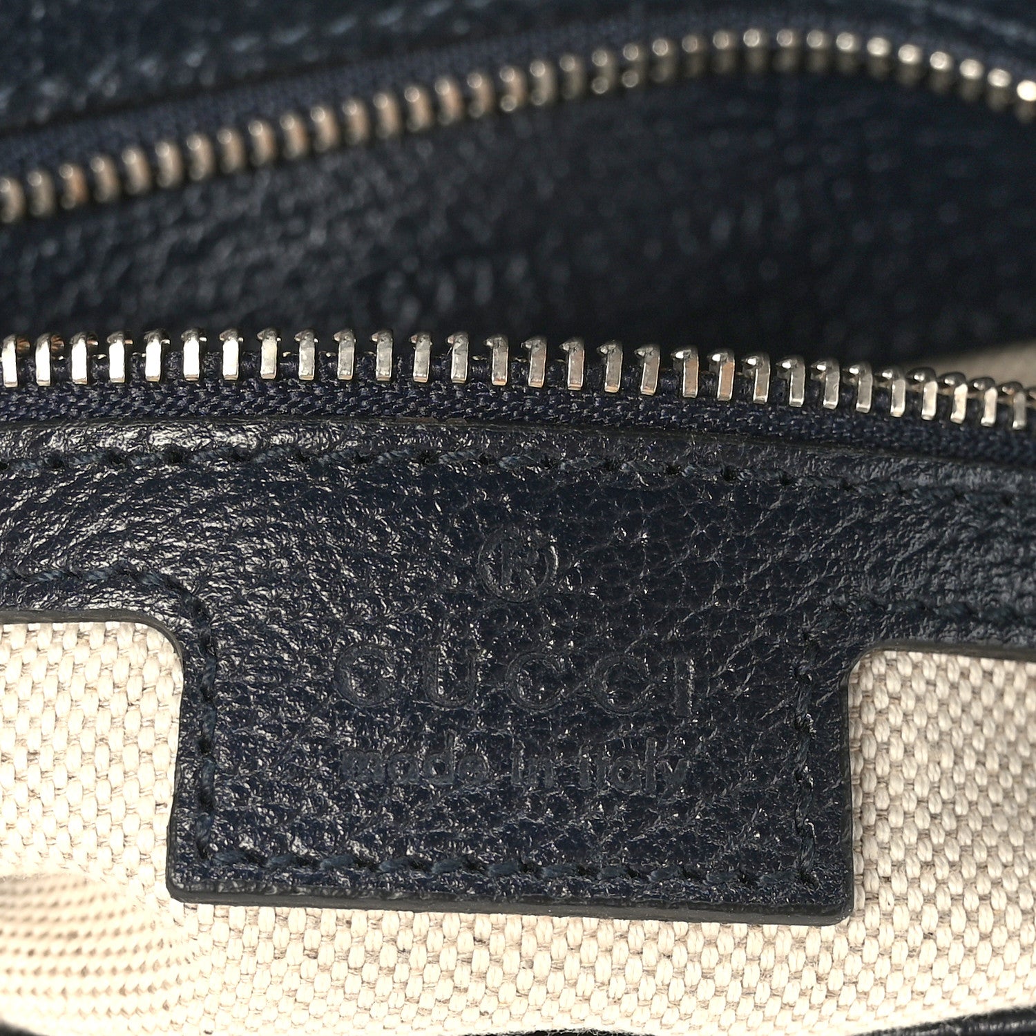 Gucci GG Supreme Monogram Textured Dollar Calfskin Blondie Chain Shoulder Flap Bag Beige Blue 6 of 8