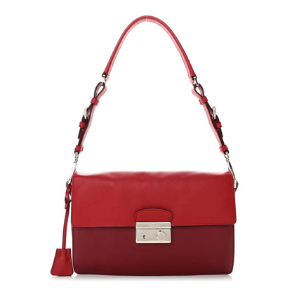 Prada Saffiano Soft Sound Shoulder Bag Rosso 1 of 10