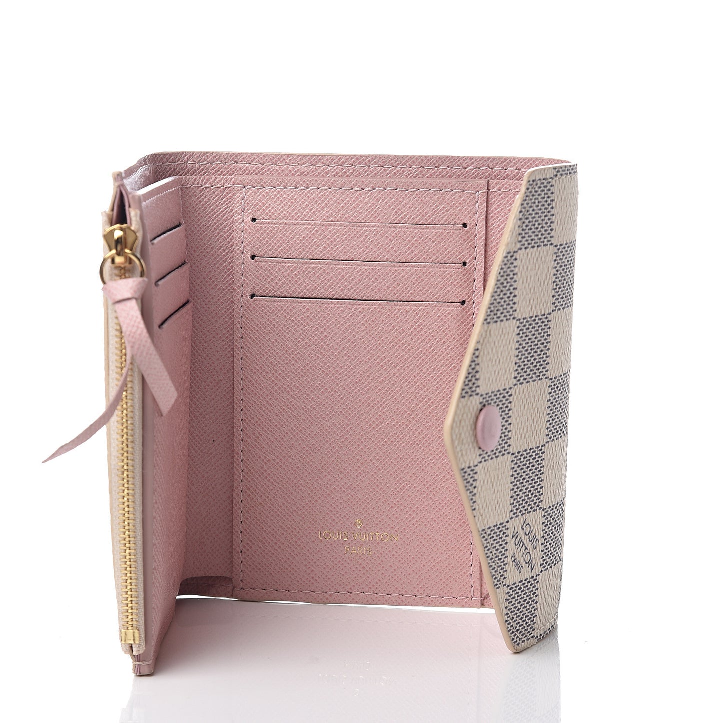 Damier Azur Victorine Wallet Rose Ballerine