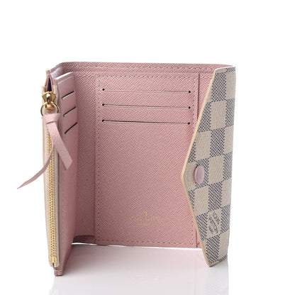 Louis Vuitton Damier Azur Victorine Wallet Rose Ballerine 4 of 5