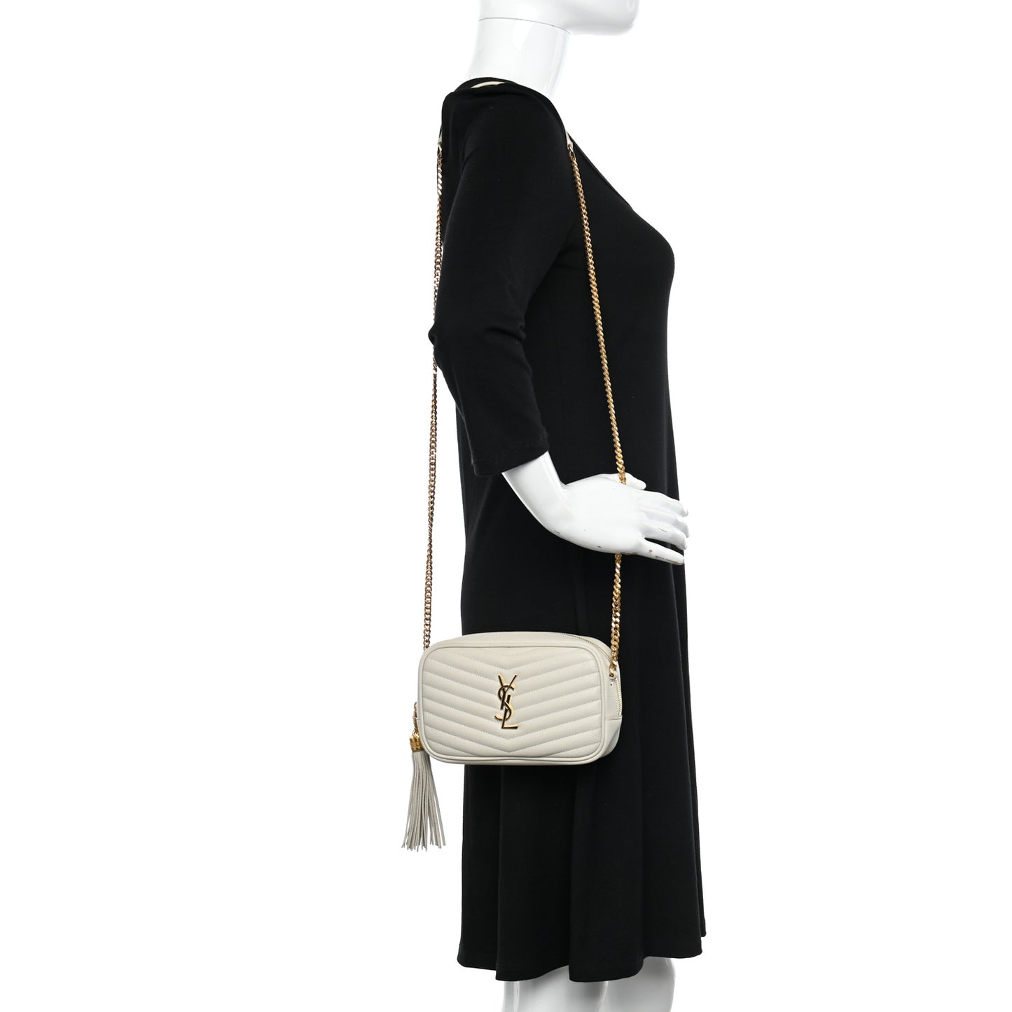 Grain De Poudre Matelasse Monogram Mini Lou Camera Bag Crema Soft