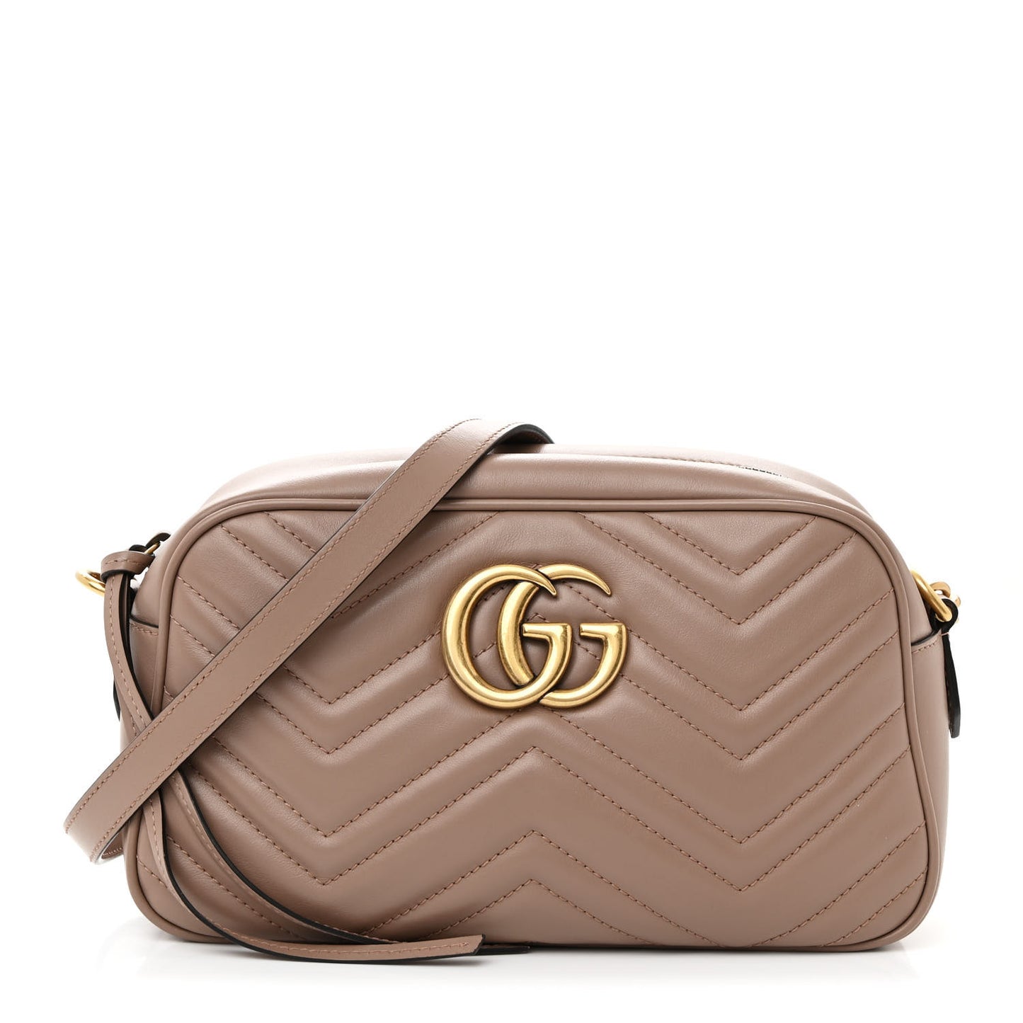 Calfskin Matelasse Small GG Marmont Chain Shoulder Bag Porcelain Rose