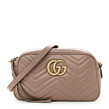 Gucci Calfskin Matelasse Small GG Marmont Chain Shoulder Bag Porcelain Rose 1 of 10