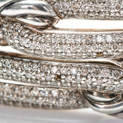 David Yurman Sterling Silver Diamond Double Loop Labyrinth Bracelet 4 of 7