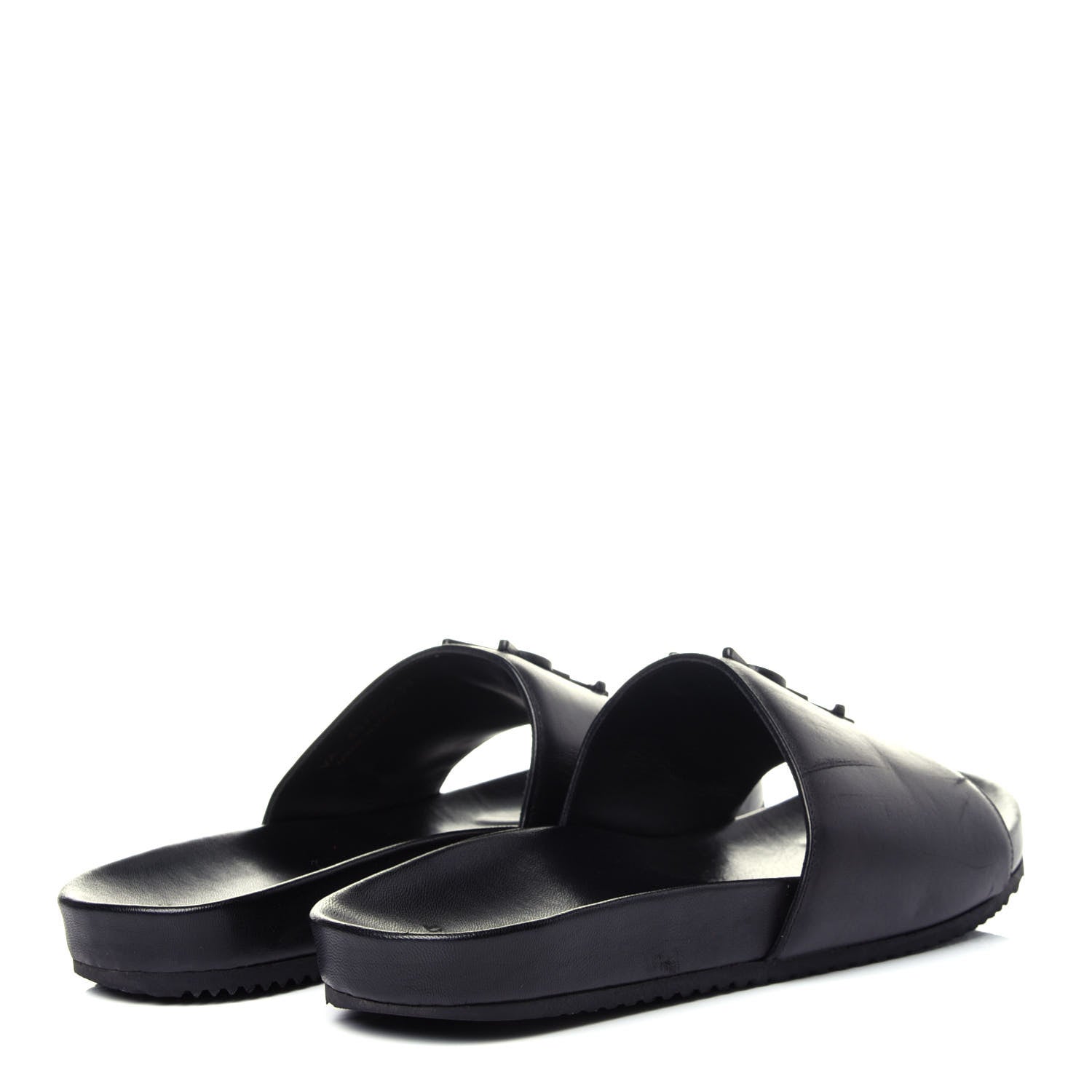 Saint Laurent Lambskin Joan Slide Sandals 39.5 Black 4 of 11