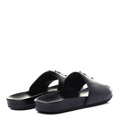 Saint Laurent Lambskin Joan Slide Sandals 39.5 Black 4 of 11