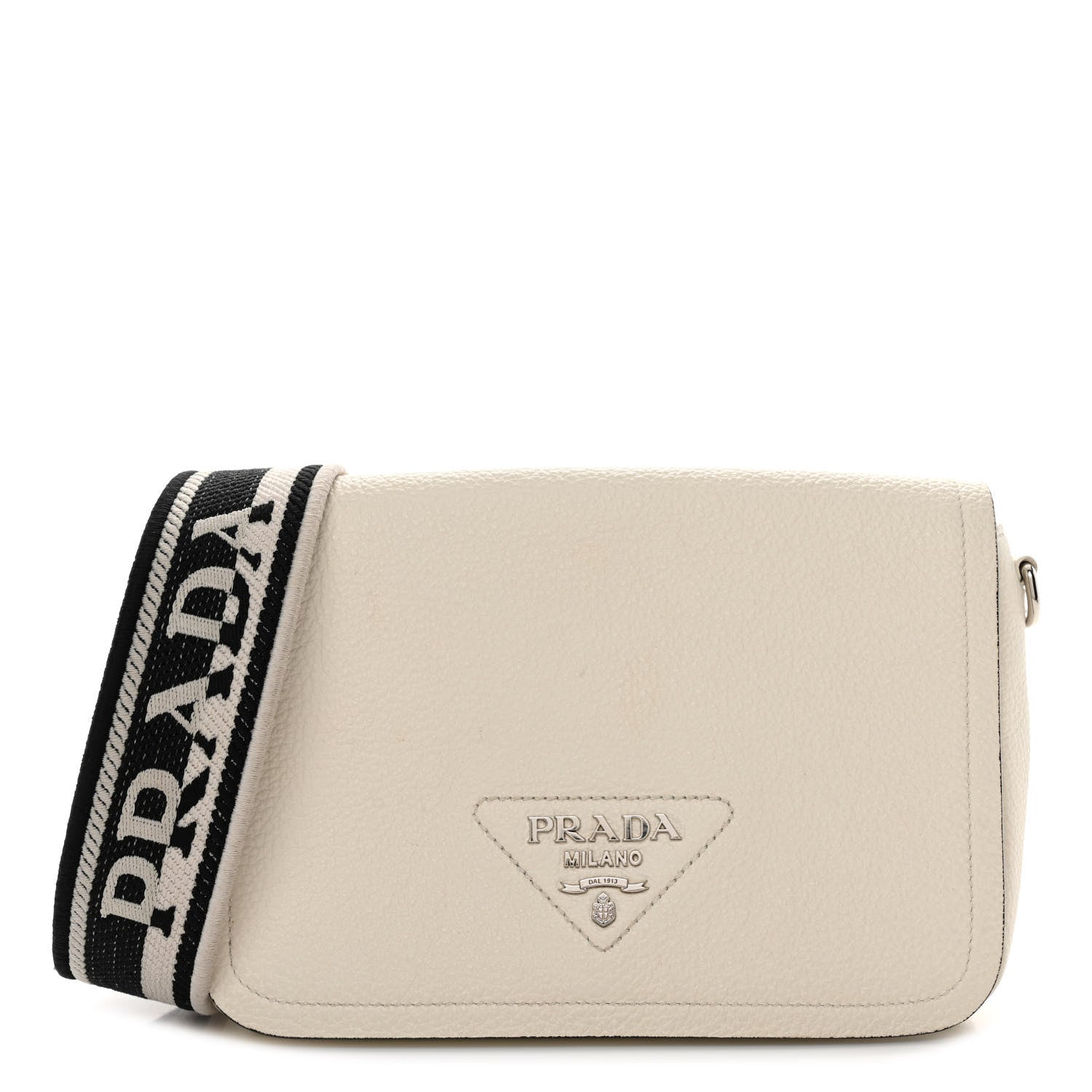 Prada Vitello Daino Soft Flap Crossbody White 1 of 11